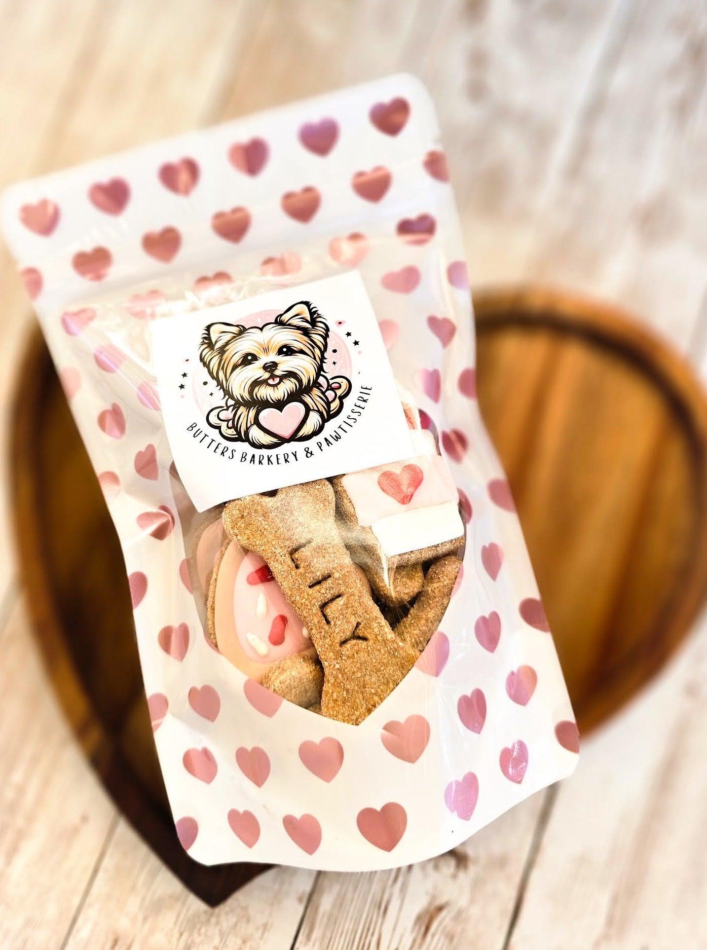 Personalized Puppy Love Bites Dog Treat Cookie Bag