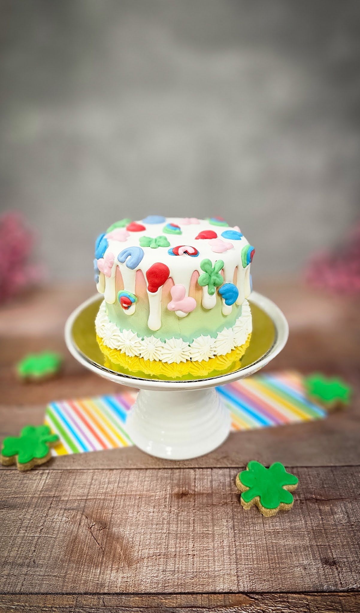 Lucky Charm Dog Birthday Cake | 4 Inch Double Decker Dog Cake