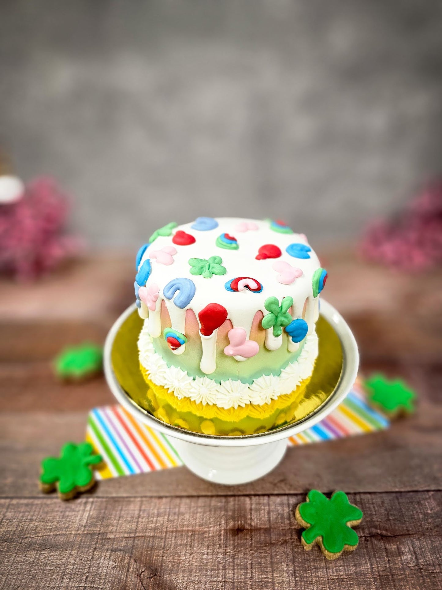 Lucky Charm Dog Birthday Cake | 4 Inch Double Decker Dog Cake