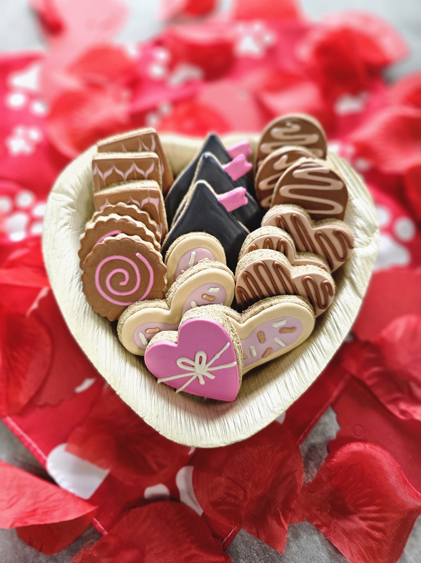 Valentine Barkuterie Board Dog Cookies | Charcuterie Dog Treats Qty 3